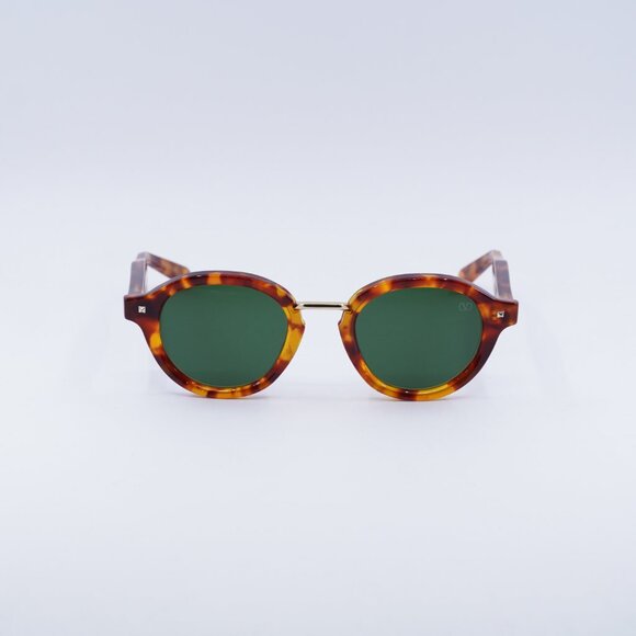 Valentino V-ESSENTIAL-IV VLS-132C Sunglasses Havana Round Frame, Green Lenses - Picture 4 of 11